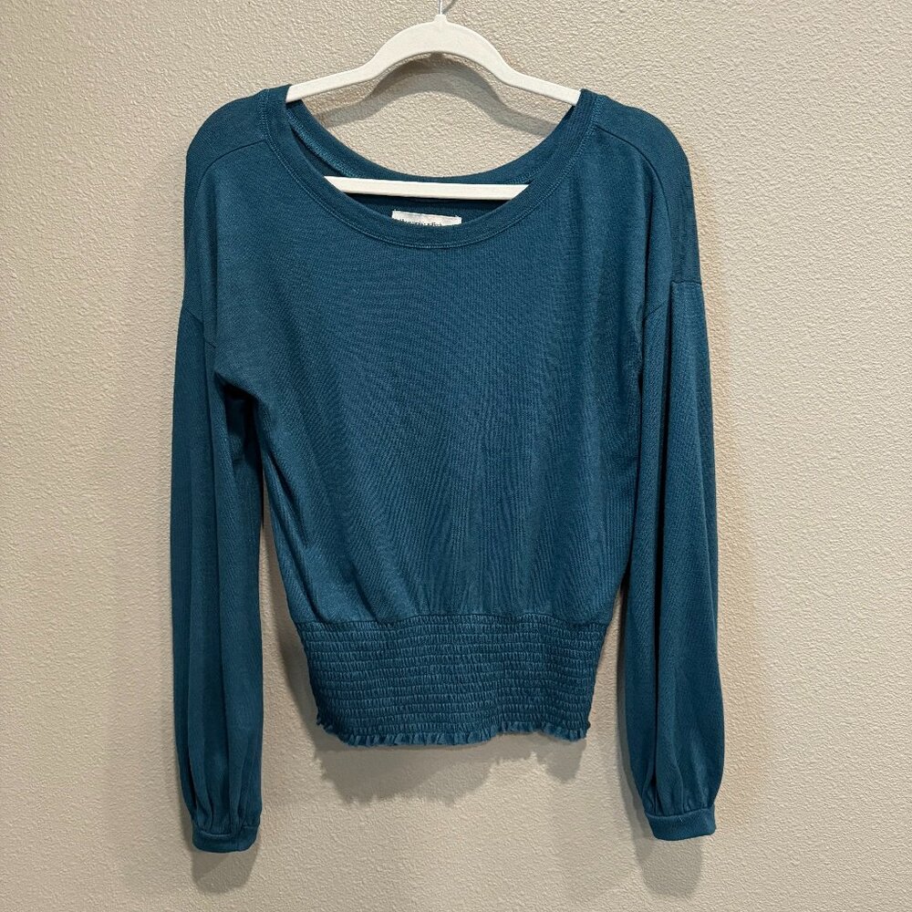 Abercrombie & Fitch Teal Rouched Waist Sweater (S)